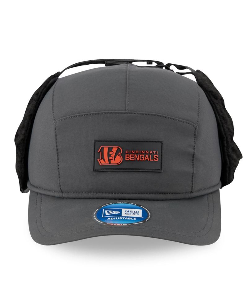 Men's Charcoal Cincinnati Bengals 2025 Sideline Cold Weather Runner Dog Ear Adjustable Hat