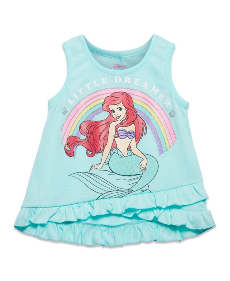 Toddler Girls Princess Moana Belle Minnie Mouse Nightmare Before Christmas Tank Top and French Terry Shorts to