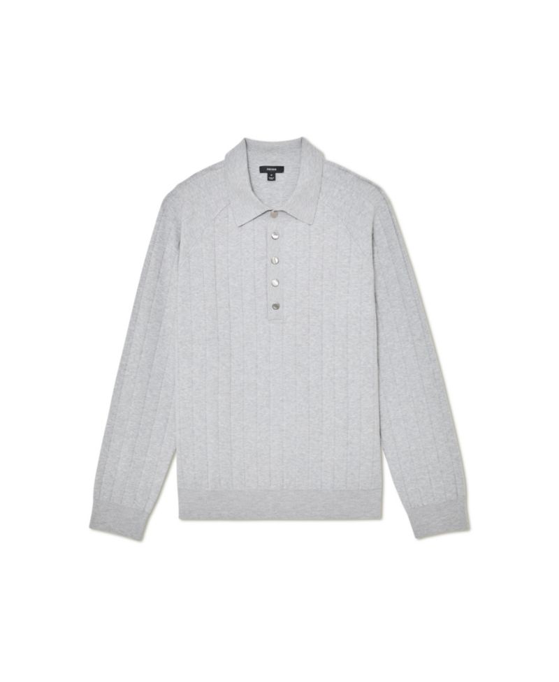 Men's Dillingham Half Button Wide Ribbed Polo Shirt