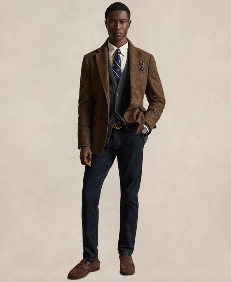Men's Custom Fit Plaid Oxford Long-Sleeve Shirt
