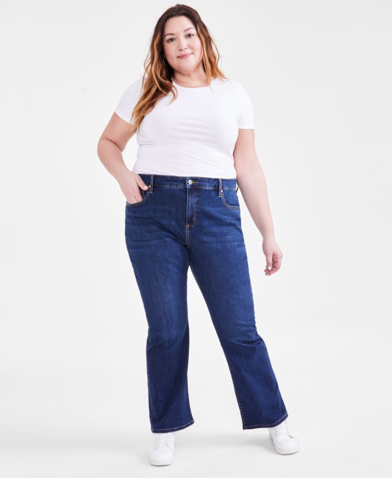 Petite Mid-Rise Curvy Bootcut Jeans, Petite & Petite Short
