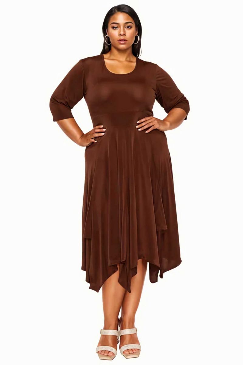 Plus Size Shay Handkerchief Hem Dress