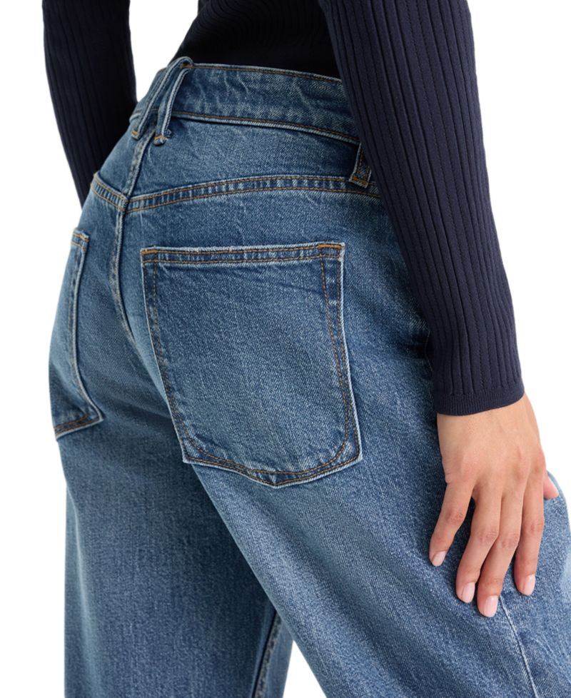 Women's High-Waisted Straight-Leg Cotton-Blend Jeans