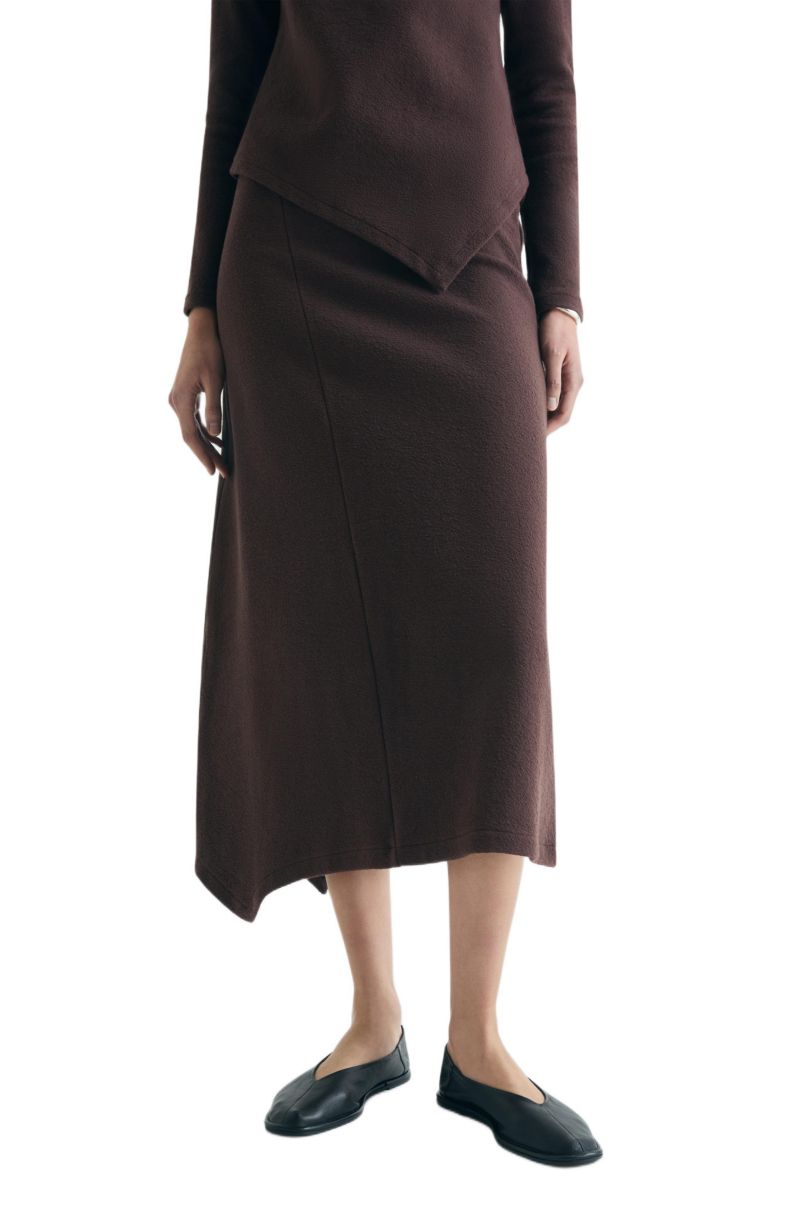 Women's Asymmetrical Knit Midi Skirt