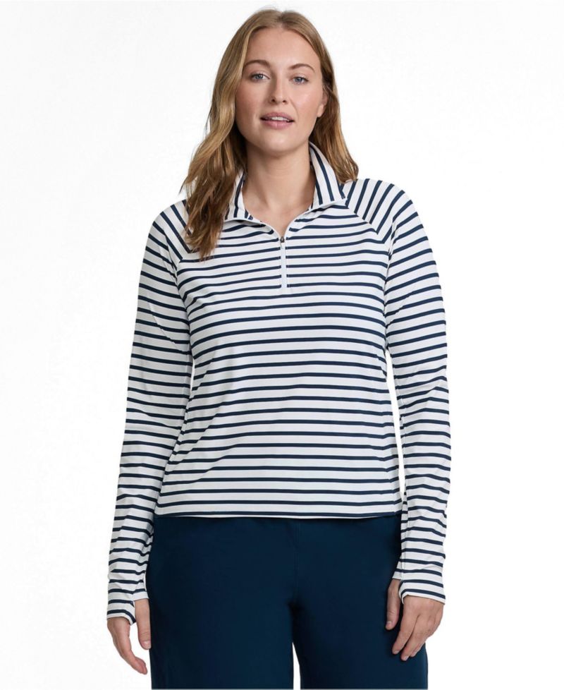 Plus Size SunShade UPF 50 Quarter Zip Rash Guard