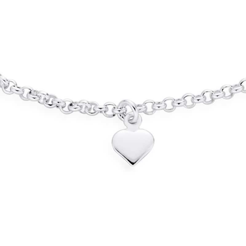 Multi Charm Heart Anklet Ankle Bracelet .925 Sterling Silver Adjustable
