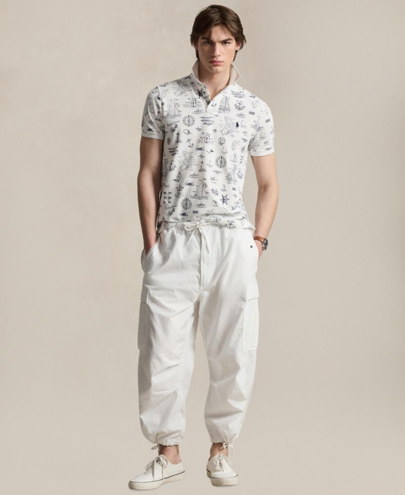 Men's Classic-Fit Nautical Mesh Polo Shirt