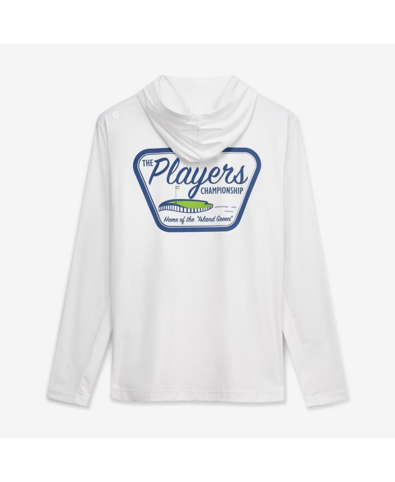 Men's White THE PLAYERS Island Green Patch TempoSeries Lightweight Sun Hoodie