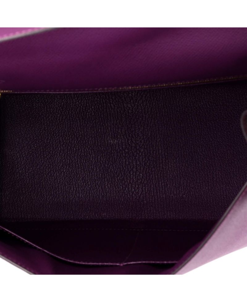 Pre-Owned Hermes Kelly 28 Handbag Purple Epsom with Gold Hardware