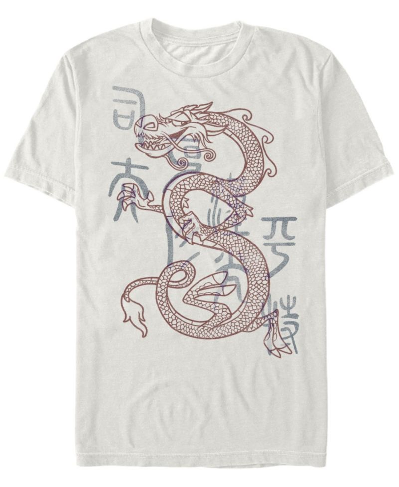 Men's Line Mushu Dragon Short Sleeve Crew T-shirt