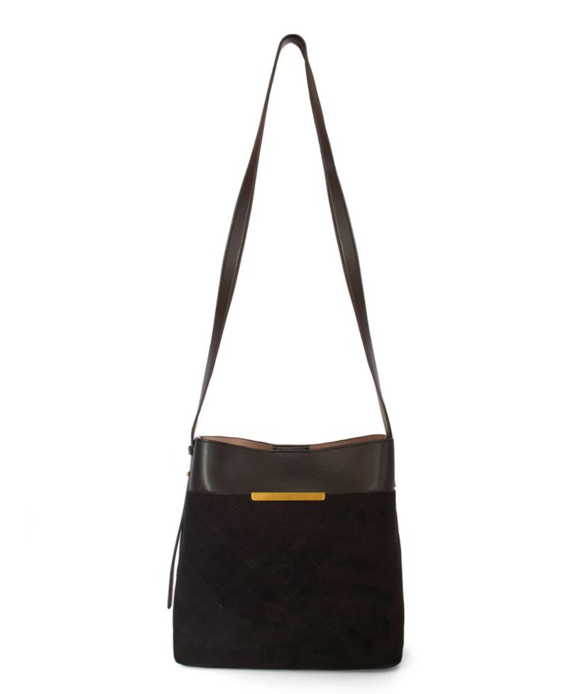 Midnight Quilted Suede Small Tote Bag