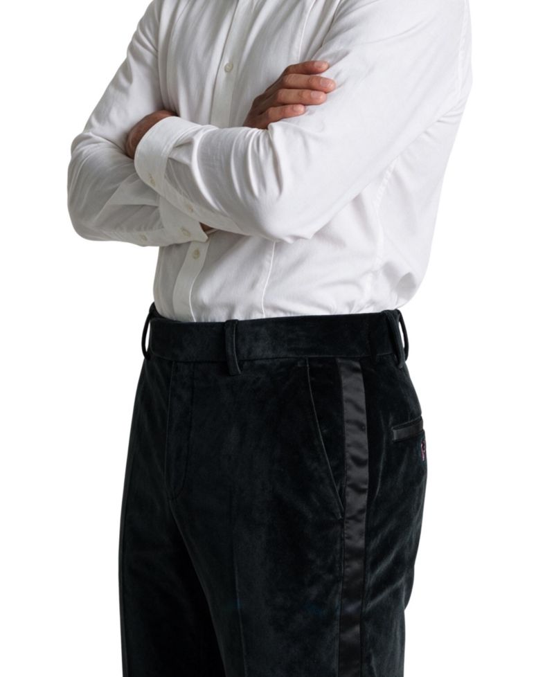 Men's Stallone Slim-Fit Velvet Tux Trouser