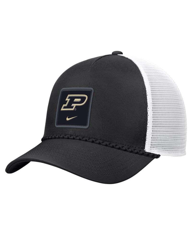 Men's Black Purdue Boilermakers 2026 On-Field Rope Adjustable Trucker Hat