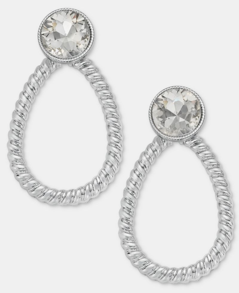 Crystal Twist Open Drop Earrings