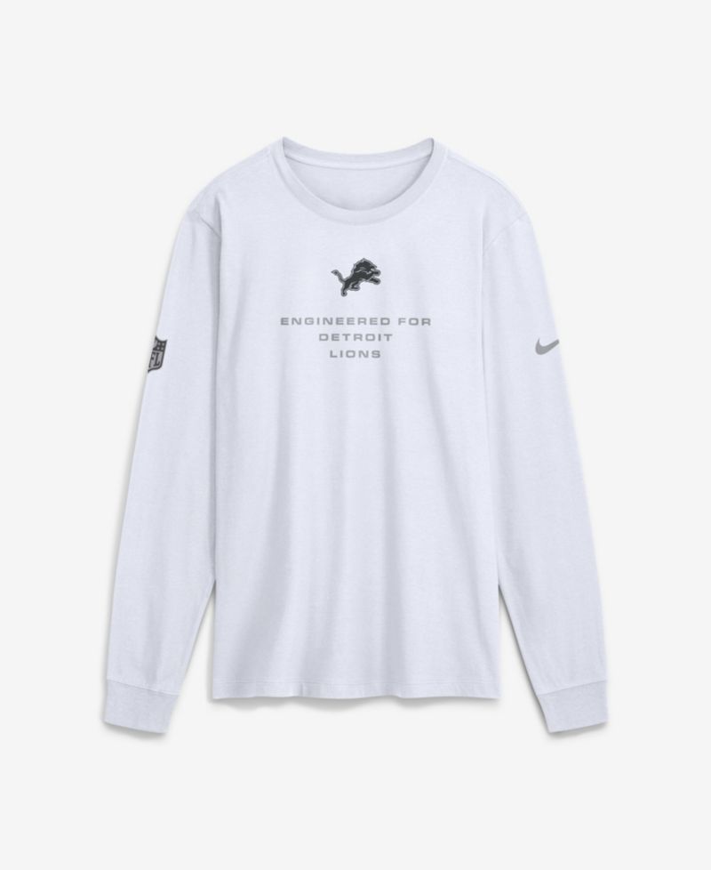 Men's White Detroit Lions Sideline Bold Arch Star Dri-FIT Long Sleeve T-Shirt