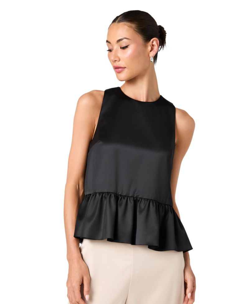 Women's Carey Satin Sleeveless Peplum Top