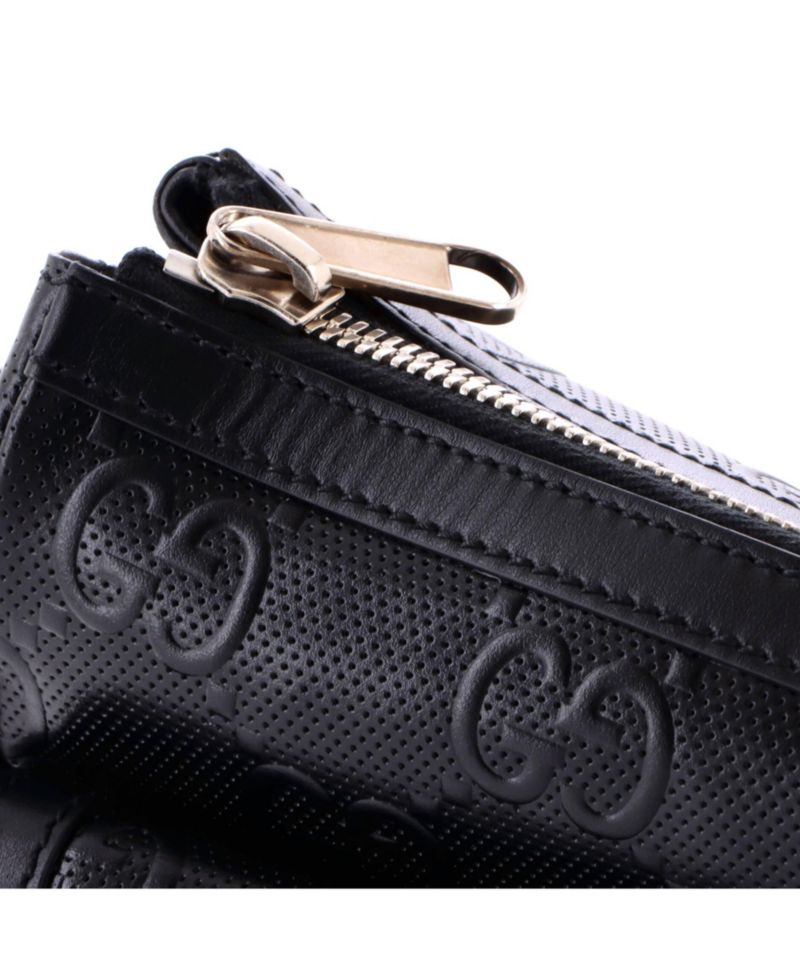 Medium Front Pocket Messenger Bag GG Embossed Perforated Leather