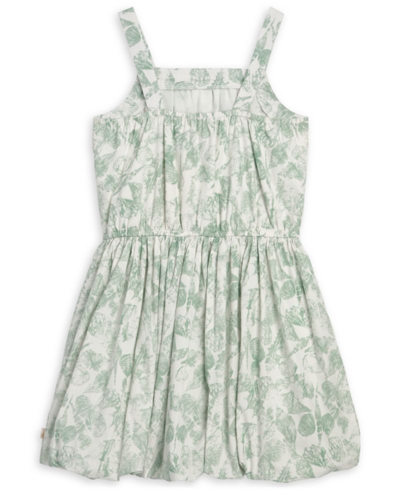 Girls' 7-16 Floral-Print Lace-Trim Sleeveless Dress