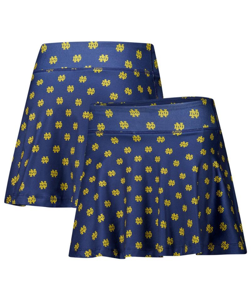 Women's Navy Notre Dame Fighting Irish Allover Print Flowy Skort