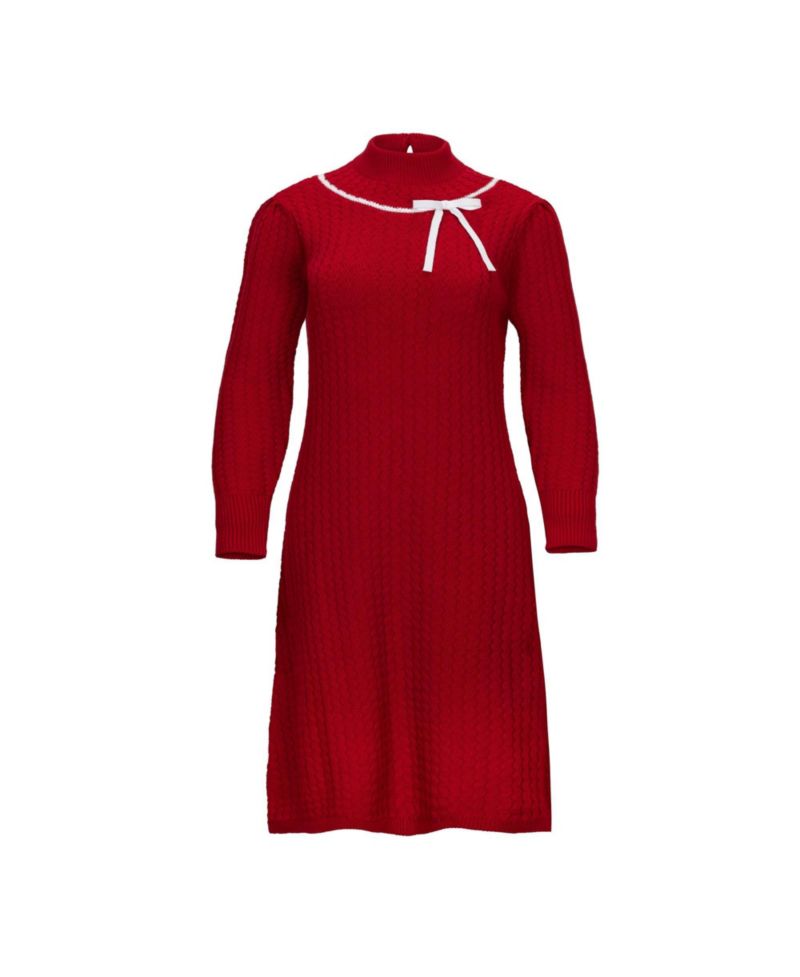 Women's Hope and Henry Organic Mock Neck Cable Sweater Dress