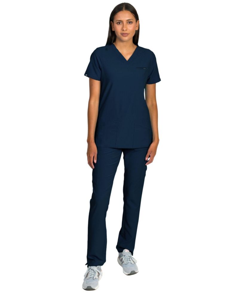 Women's Liliana with 4-Pocket Top and Slim Straight Leg Pants Scrubs Set