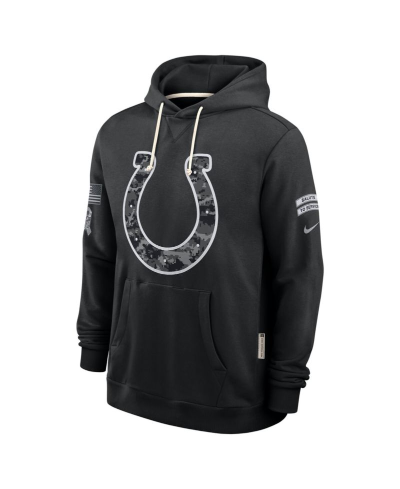 Men's Black Indianapolis Colts 2026 Salute to Service Sideline Pullover Hoodie
