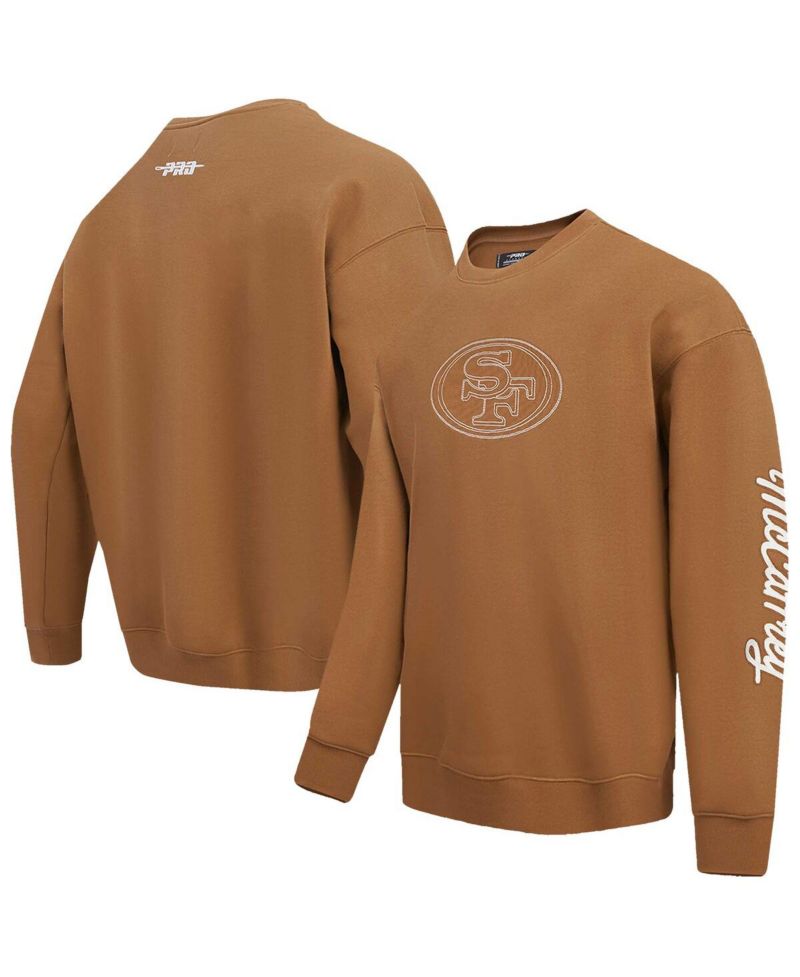 Men's Christian McCaffrey Brown San Francisco 49ers Pullover Crewneck Sweatshirt