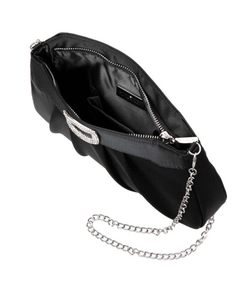 Amy Crystal Buckle Ornament Zip-Top Small Clutch Handbag