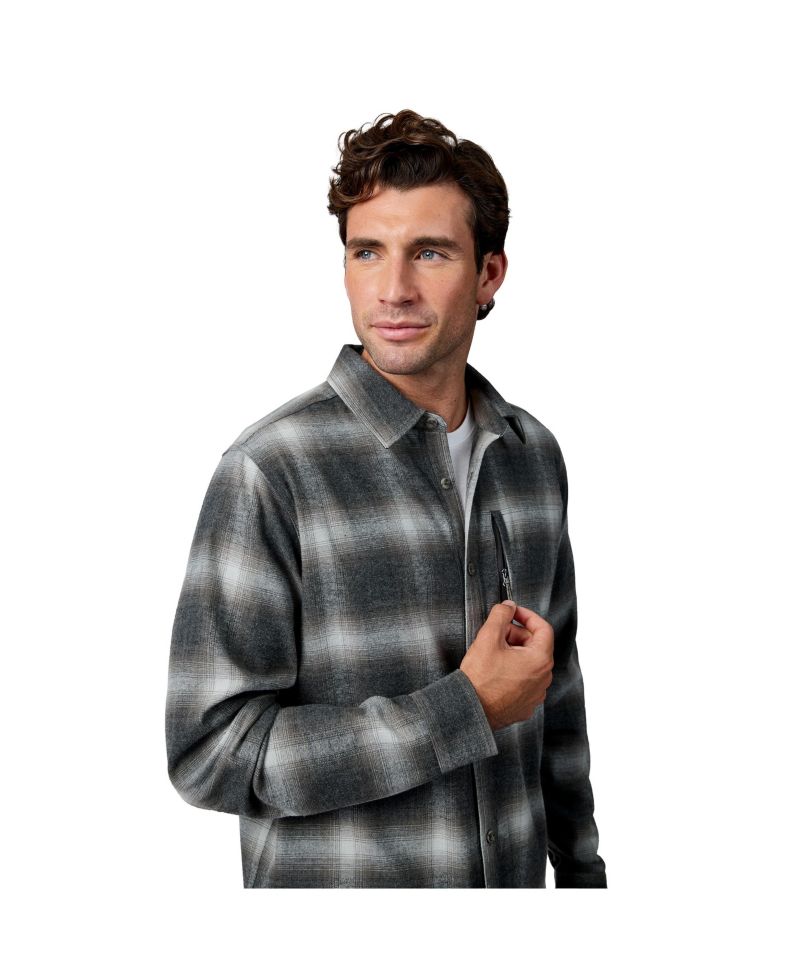 Men's Easywear Flannel Plaid Long-Sleeve Shirt
