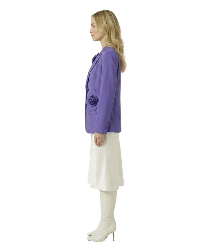 Women's 3D Floral Applique Structured-Fit Blazer