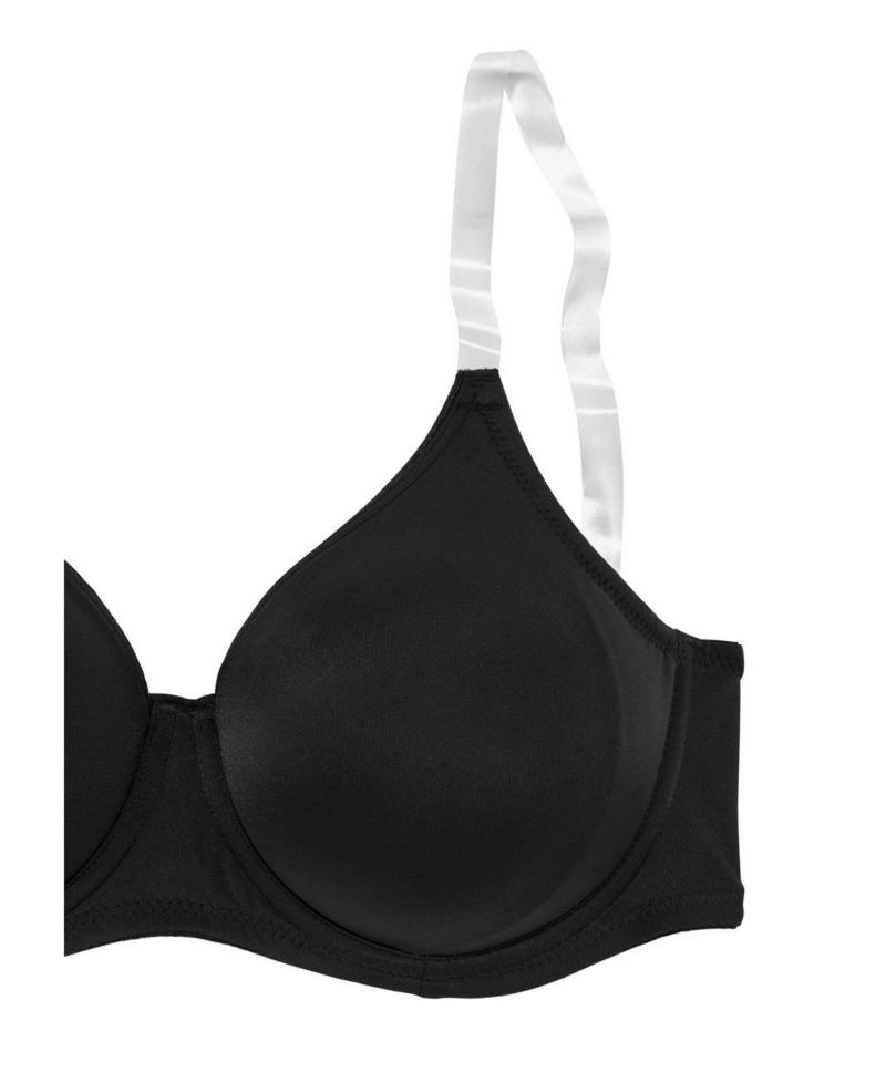Women's Clear Strap Underwire Non-Padded T-Shirt Bra