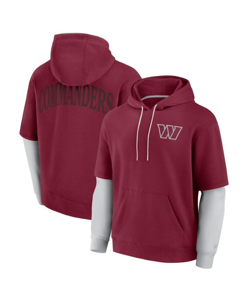 Men's and Women's Burgundy Washington Commanders Sleek Elements Pullover Hoodie
