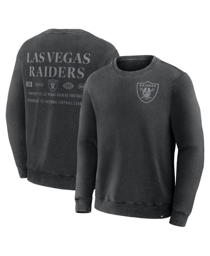 Men's Black Las Vegas Raiders Deep Route Pullover Sweatshirt