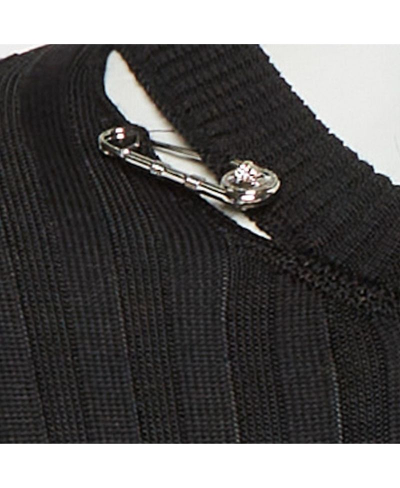 Women's Rib Knit Safety Pin Detail Mini Dress