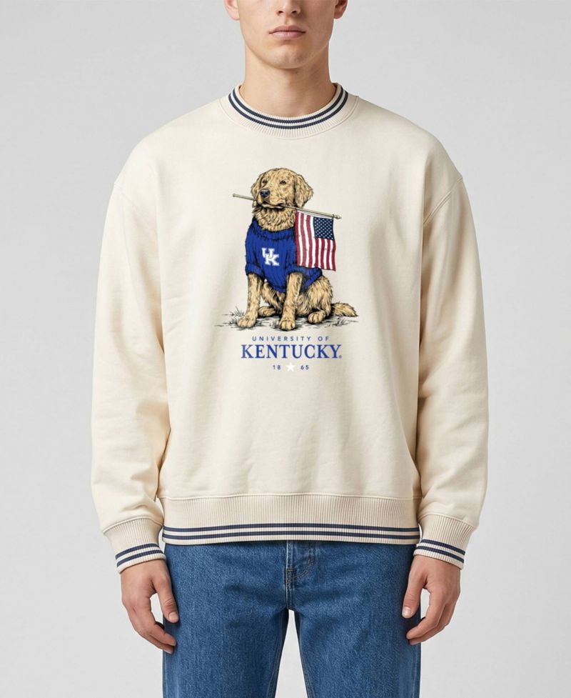 Men's and Women's Cream Kentucky Wildcats Americana Good Boy Ribbed Premium Sweatshirt