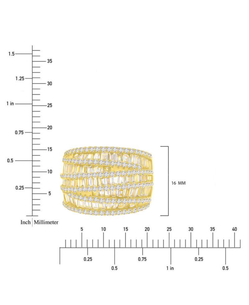 Mixed Cubic Zirconia Multi-Row Ring (4-3/4 ct. t.w.) in 14k Gold over Sterling Silver