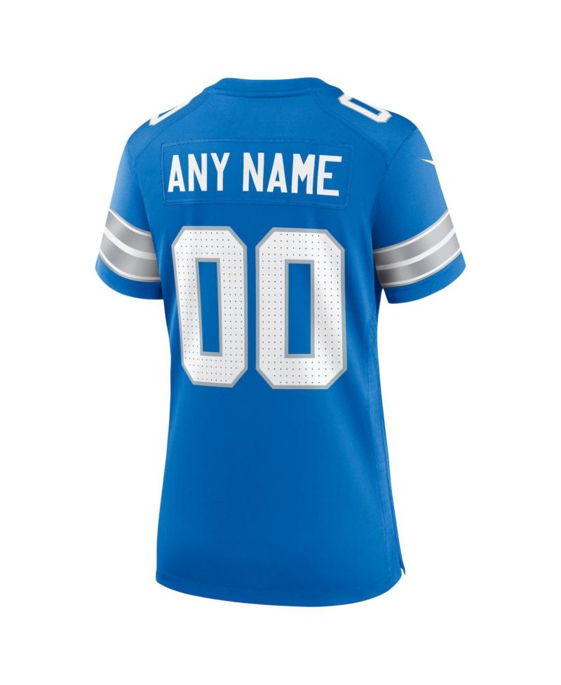Women's Blue Detroit Lions Custom Game Jersey