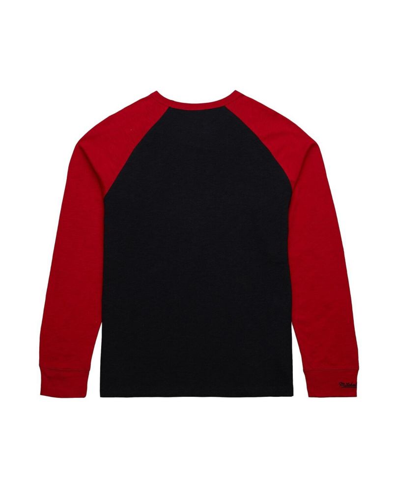 Men's Black/Red New Jersey Devils Legendary Slub Raglan Long Sleeve T-Shirt