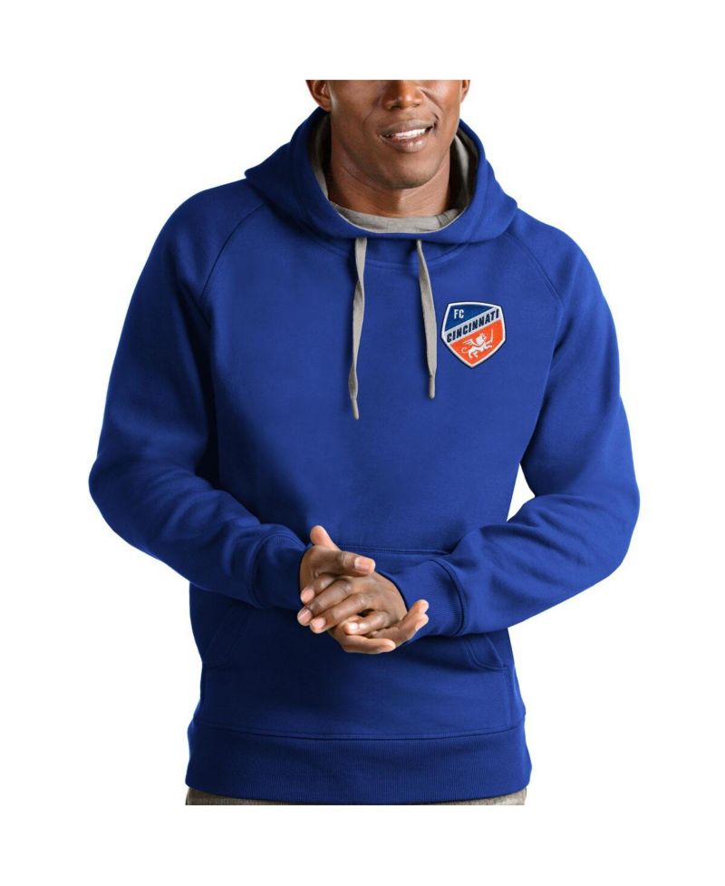 Men's Royal FC Cincinnati Logo Victory Pullover Hoodie