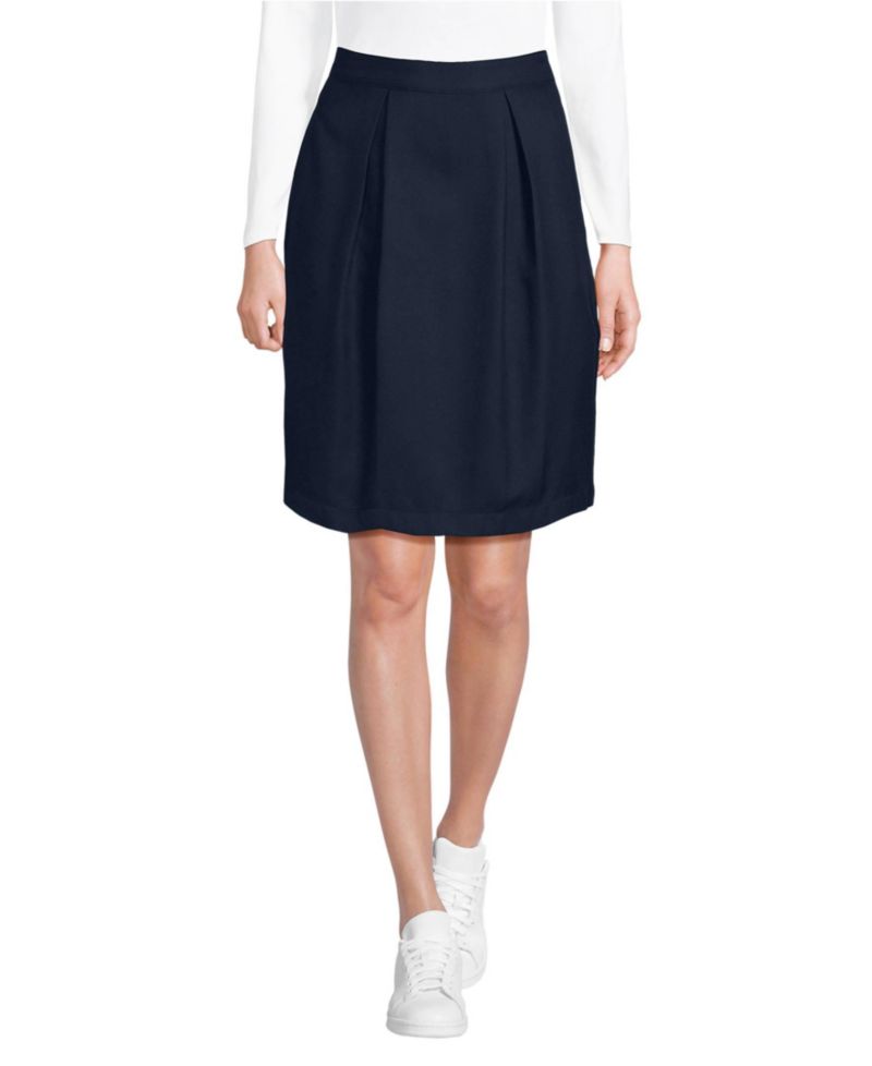 Women's Solid Pleated Skort Top of Knee