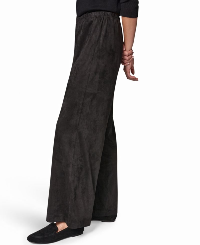 Women's Microsuede Wide-Leg Mid-Rise Pants
