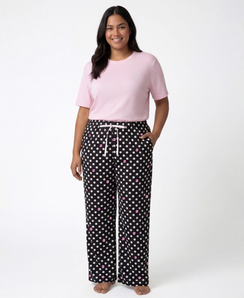 Plus Size Mid-Rise Cotton Pajama Pants