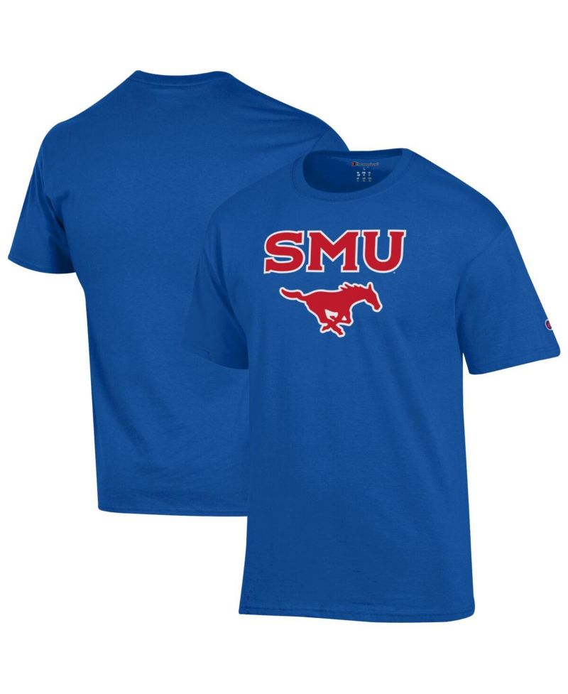 Men's Royal SMU Mustangs Arch Over Logo T-Shirt