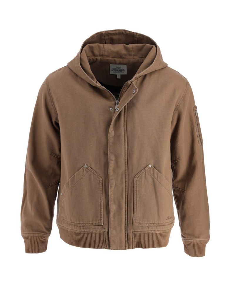 Big & Tall Heritage Stone Washed Canvas Hooded Bomber Jacket