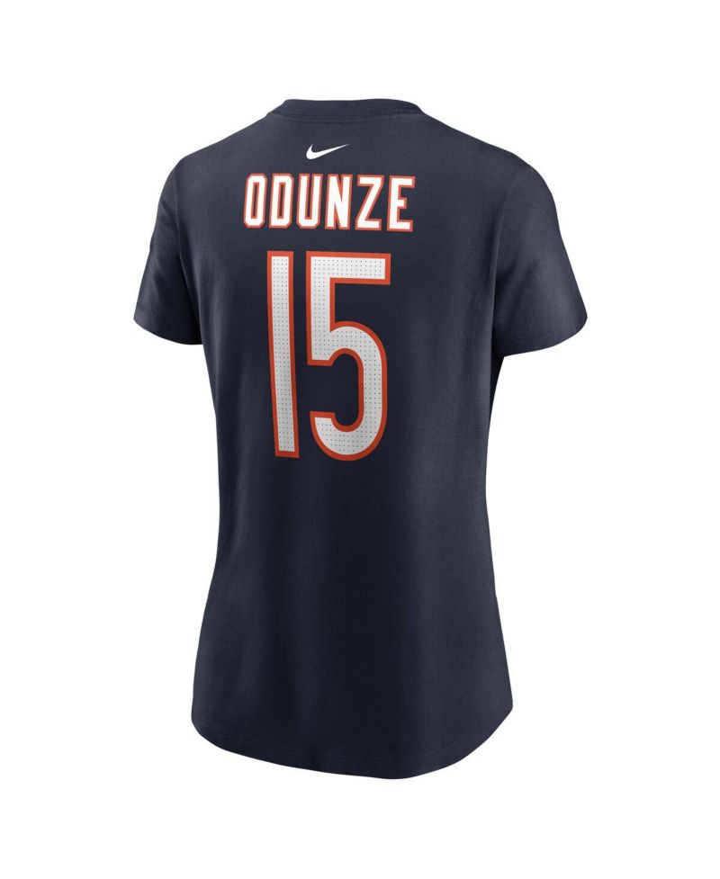 Women's Rome Odunze Navy Chicago Bears 2024 NFL Draft Name & Number T-Shirt