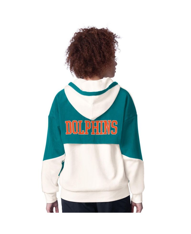 Women's White Miami Dolphins Scrimmage Full-Zip Hoodie