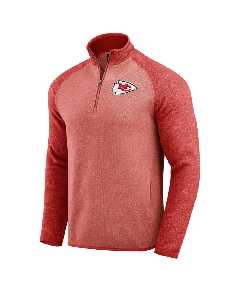 Men's Red Kansas City Chiefs Tonal Quarter-Zip Jacket