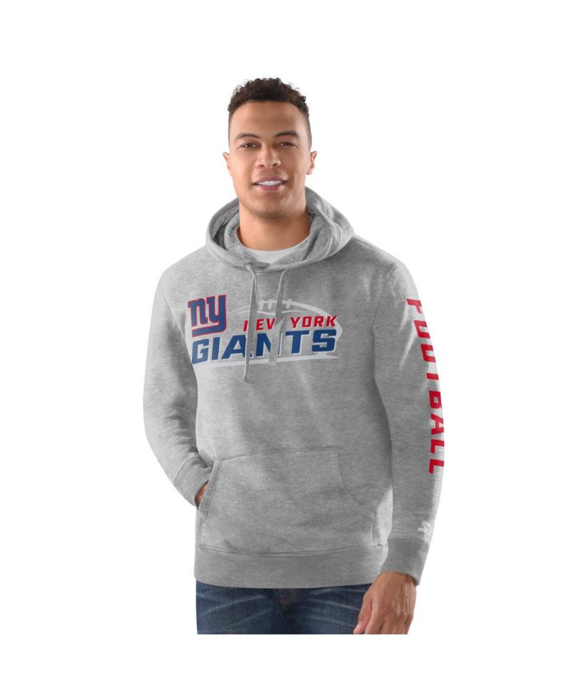Men's Heather Gray New York Giants Pullover Hoodie