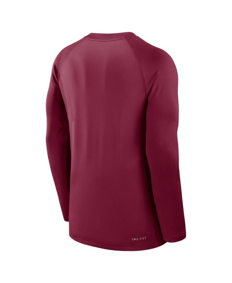 Men's Garnet Florida State Seminoles Dugout Game Time Raglan Dri-FIT Long Sleeve T-Shirt