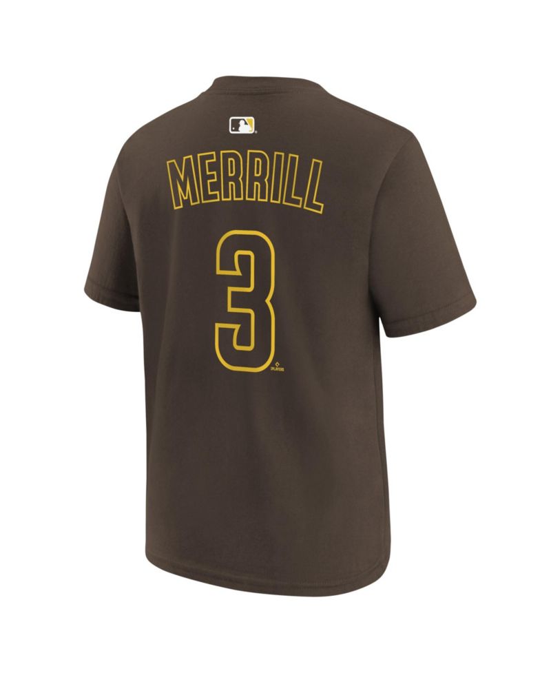 Big Boys and Girls Jackson Merrill Brown San Diego Padres Name & Number T-Shirt